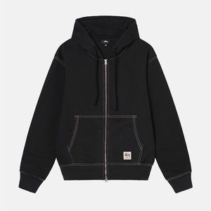Stussy DOUBLE FACE LABEL ZIP HOODIE size S